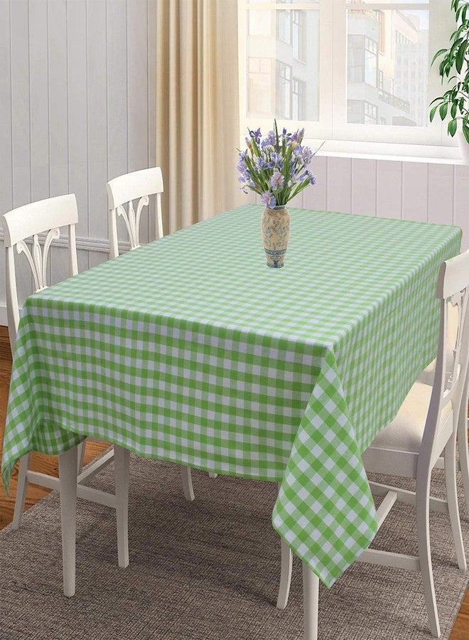 Airwill 100% Cotton Checkered Pattern 4 Seater Square Table Cover Sized, 56x56 inches (Green,White, Pack of 1) - Image 1